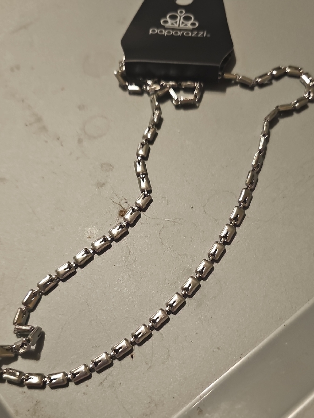 paparazzi Silver-Tone Box Link Necklace